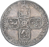 1728 Sixpence (Plain Angles, Rare) - George II British Silver Coin - Nice