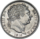 1816 Sixpence - George III British Silver Coin - Very Nice