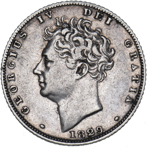 1829 Sixpence - George IV British Silver Coin - Nice