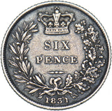 1831 Sixpence - William IV British Silver Coin - Nice