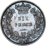 1842 Sixpence - Victoria British Silver Coin - Nice