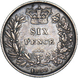 1858 Sixpence - Victoria British Silver Coin - Nice