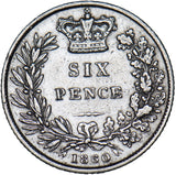 1860 Sixpence - Victoria British Silver Coin