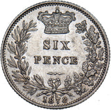 1878 Sixpence - Victoria British Silver Coin - Superb