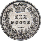 1884 Sixpence - Victoria British Silver Coin - Very Nice