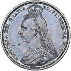 1887 Sixpence - Victoria British Silver Coin - Nice