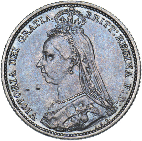 1887 Sixpence - Victoria British Silver Coin - Nice