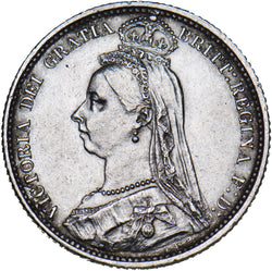 1887 Sixpence (R Over B?) - Victoria British Silver Coin - Nice