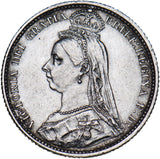 1887 Sixpence (R Over B?) - Victoria British Silver Coin - Nice