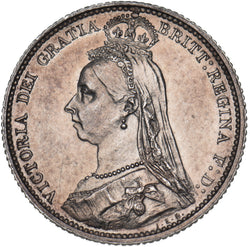 1887 Sixpence - Victoria British Silver Coin - Very Nice