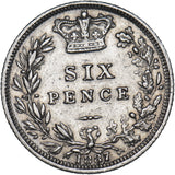 1887 Sixpence (Young Head ) - Victoria British Silver Coin