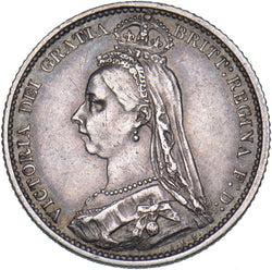 1887 Sixpence - Victoria British Silver Coin - Nice
