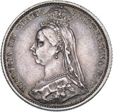 1887 Sixpence - Victoria British Silver Coin - Nice