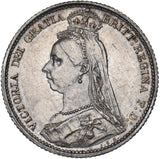 1888 Sixpence - Victoria British Silver Coin - Very Nice