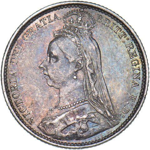 1889 Sixpence - Victoria British Silver Coin - Nice