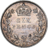 1889 Sixpence - Victoria British Silver Coin - Nice