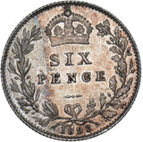 1893 Sixpence - Victoria British Silver Coin - Very Nice