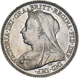1896 Sixpence - Victoria British Silver Coin - Superb