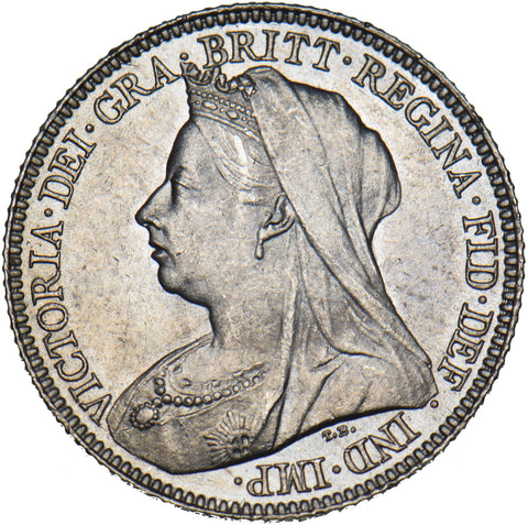 1896 Sixpence - Victoria British Silver Coin - Superb