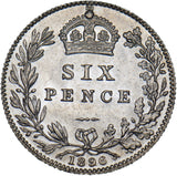 1896 Sixpence - Victoria British Silver Coin - Superb