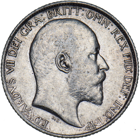 1910 Sixpence - Edward VII British Silver Coin - Nice