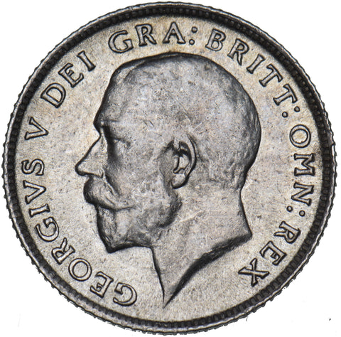 1914 Sixpence - George V British Silver Coin - Very Nice