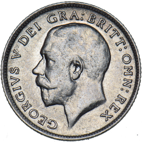 1915 Sixpence - George V British Silver Coin - Nice