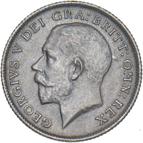 1921 Sixpence - George V British Silver Coin - Nice
