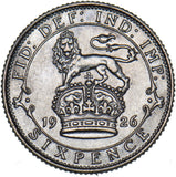 1926 Sixpence - George V British Silver Coin - Nice
