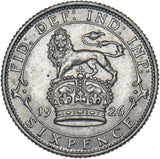 1926 Sixpence - George V British Silver Coin - Very Nice