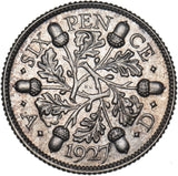 1927 Proof Sixpence - George V British Silver Coin - Superb