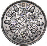 1931 Sixpence - George V British Silver Coin - Superb