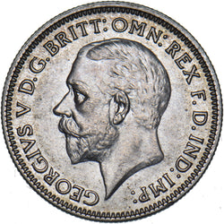 1934 Sixpence - George V British Silver Coin - Superb