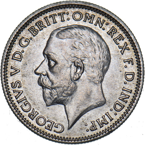 1934 Sixpence - George V British Silver Coin - Superb