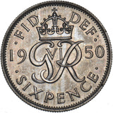1950 Proof Sixpence - George VI British  Coin - Superb