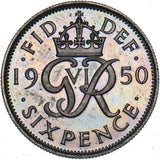 1950 Proof Sixpence - George VI British  Coin - Superb