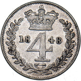 1848 Maundy Fourpence - Victoria British Silver Coin - Nice