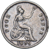 1839 Groat (Fourpence) - Victoria British Silver Coin