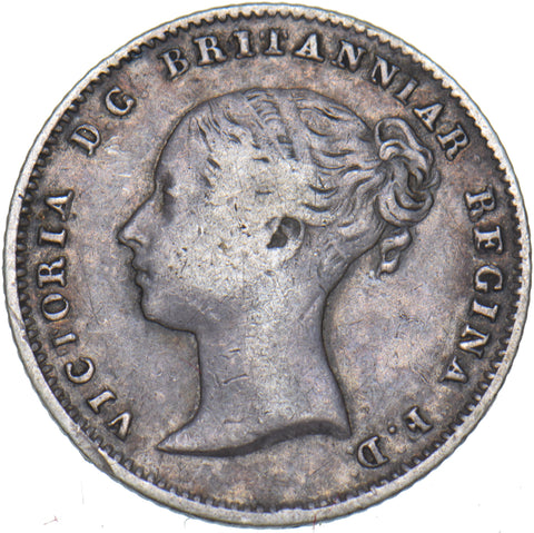 1844 Groat (Fourpence) - Victoria British Silver Coin - Nice