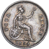 1854 Groat (Fourpence) - Victoria British Silver Coin - Nice
