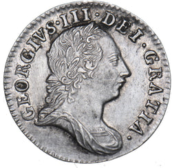 1762 Threepence - George III British Silver Coin - Very Nice
