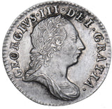 1762 Threepence - George III British Silver Coin - Very Nice