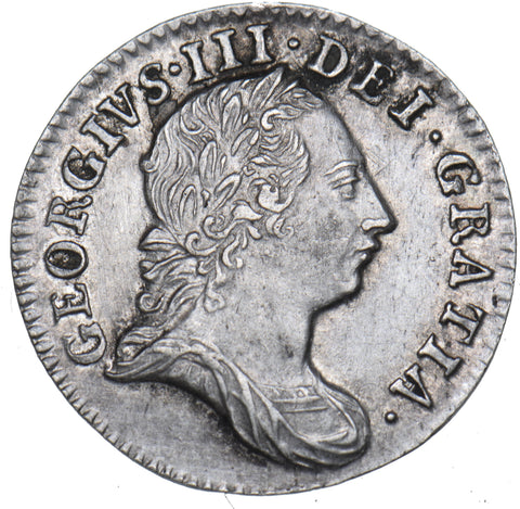 1762 Threepence - George III British Silver Coin - Very Nice