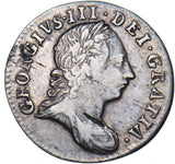 1763 Threepence - George III British Silver Coin - Nice