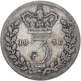 1836 Threepence - William IV British Silver Coin