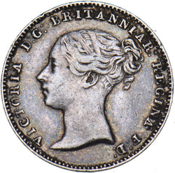 1843 Threepence - Victoria British Silver Coin - Very Nice