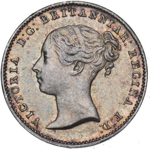1849 Threepence - Victoria British Silver Coin - Very Nice