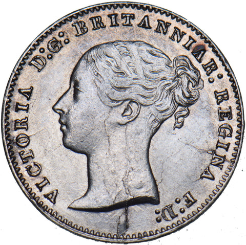 1859 Threepence - Victoria British Silver Coin - Very Nice
