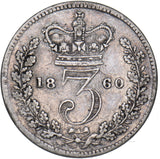 1860 Threepence - Victoria British Silver Coin - Nice