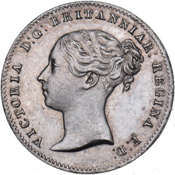 1861 Threepence - Victoria British Silver Coin - Very Nice